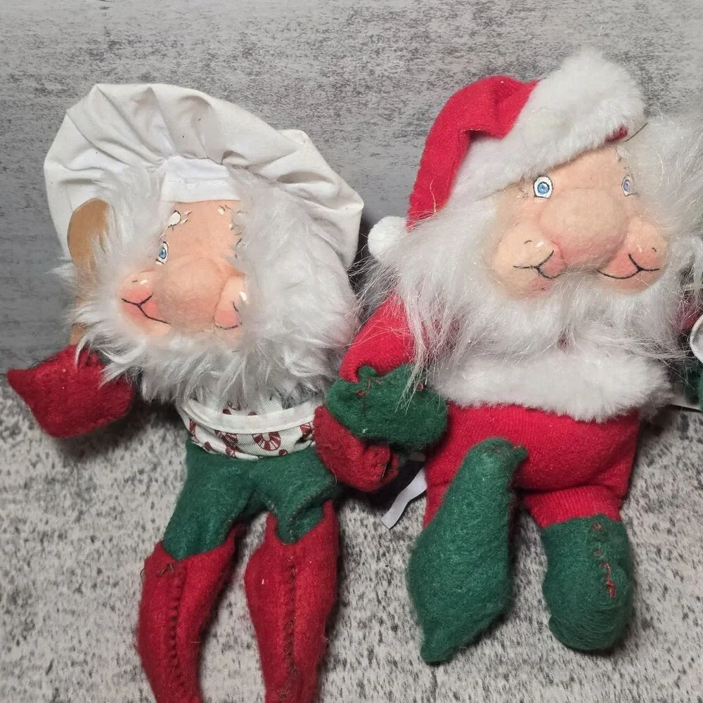 Vtg Rennoc Santakins Christmas 1982 Poseable Elf Lot Of 4   6-7